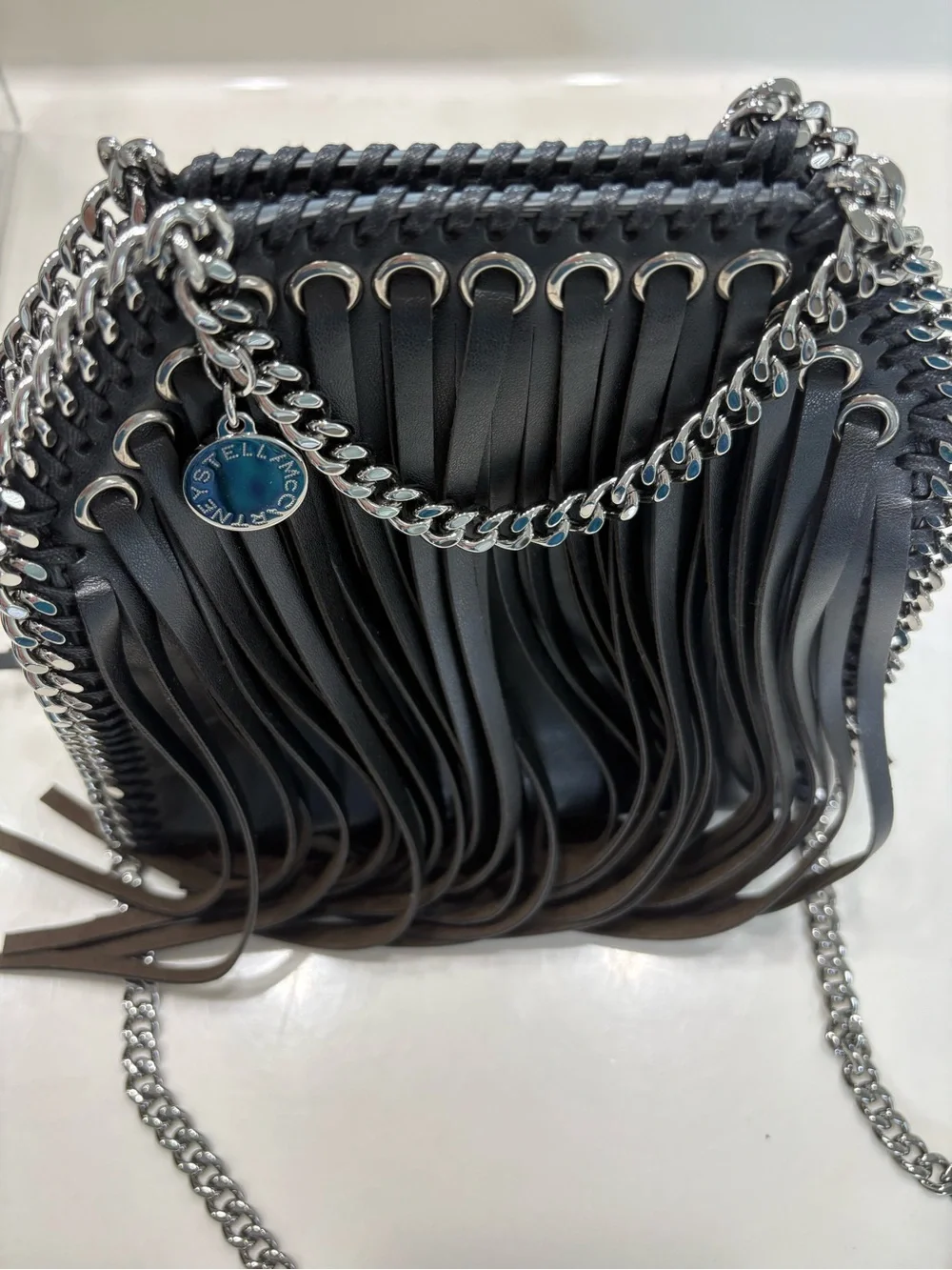 Stella McCartney Tiny Black Fringe Falabella Crossbody Bag - Picture 3 of 11